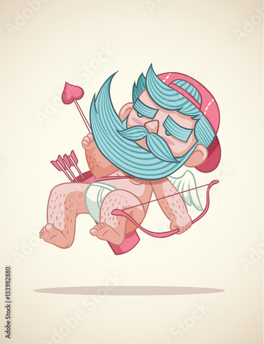 beard cupid cartoon photo