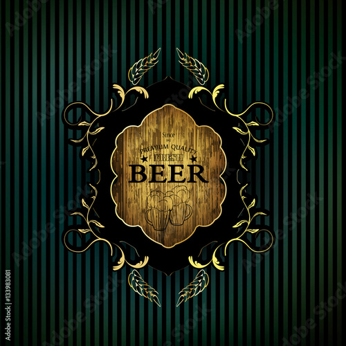 patterned label premium quality beer