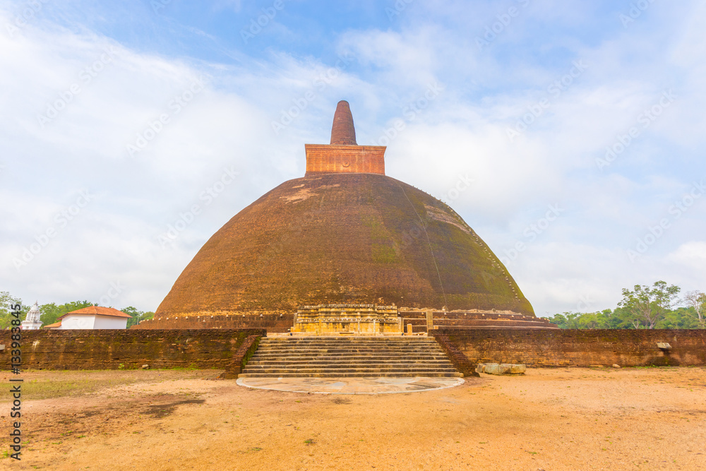 Anuradhapura Abhayagiri Dagoba Steps Dirt Field H