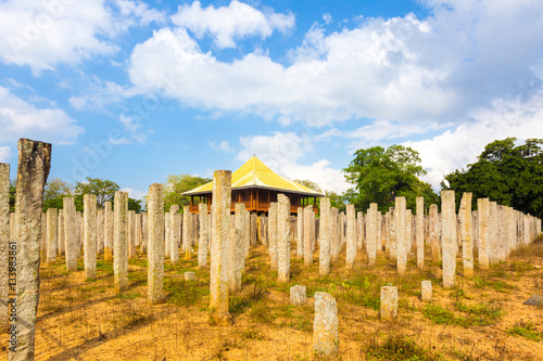 Anuradhapura Brazen Palace Stone Pillars Corner photo