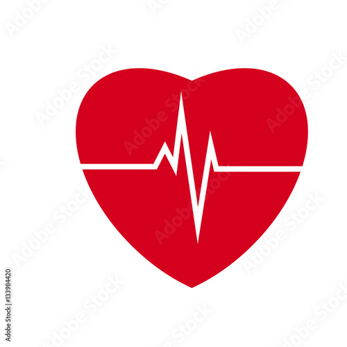 Heartbeat. Heart icon vector