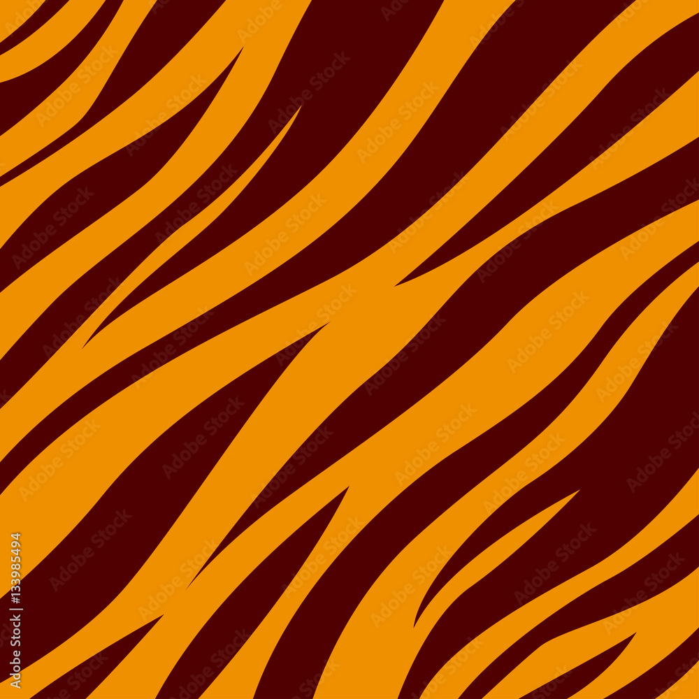 Vetor de Tiger. Background tiger skin. Black stripes on an orange  background. Imitation of tiger print on paper, fabric. do Stock
