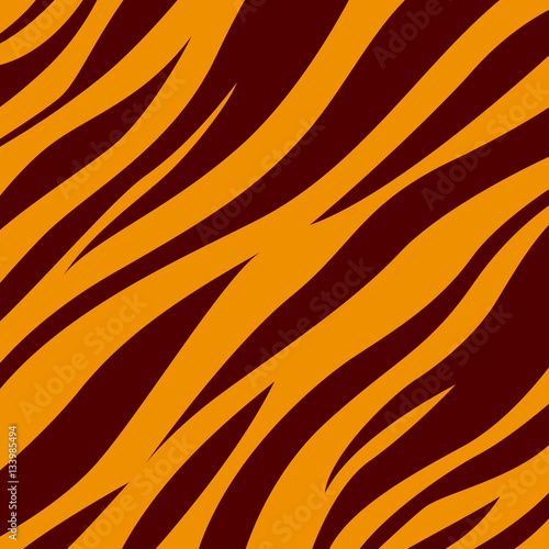 Fototapeta Naklejka Na Ścianę i Meble -  Tiger. Background tiger skin. Black stripes on an orange background. Imitation of tiger print on paper, fabric.