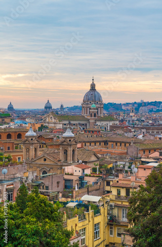 Rome (Italy) - The cityscape from Pincio Terrace, Villa Borghese park