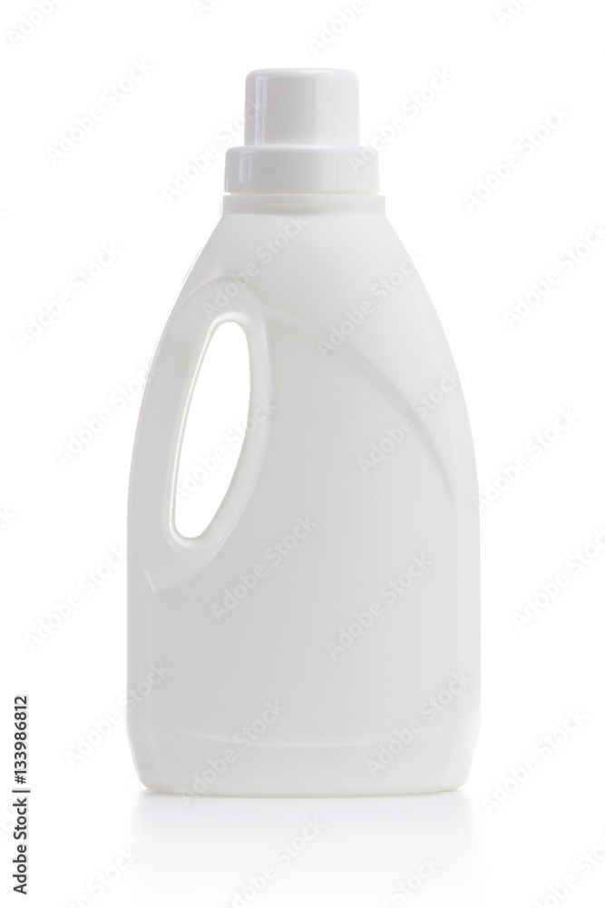 White Plastic Bottle With Bleach And Laundry Detergent In A