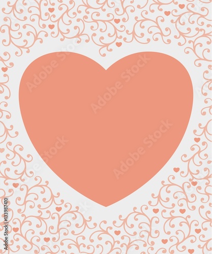 Vector  Isolated Heart with ornament Background