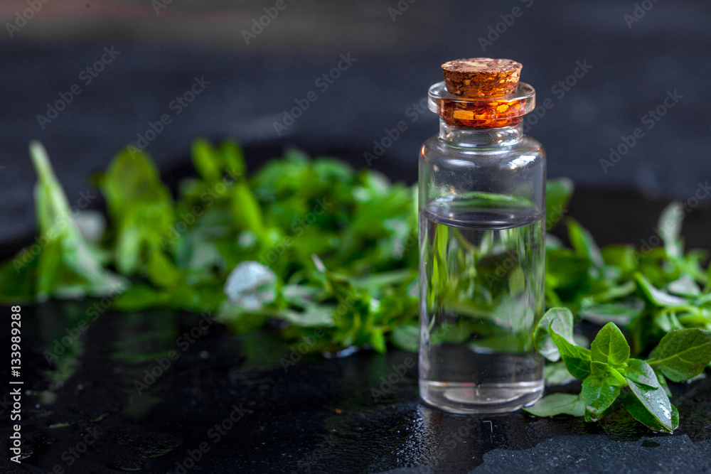 concept cooling organic cosmetics on dark background close up concept cooling organic cosmetics on dark background close up