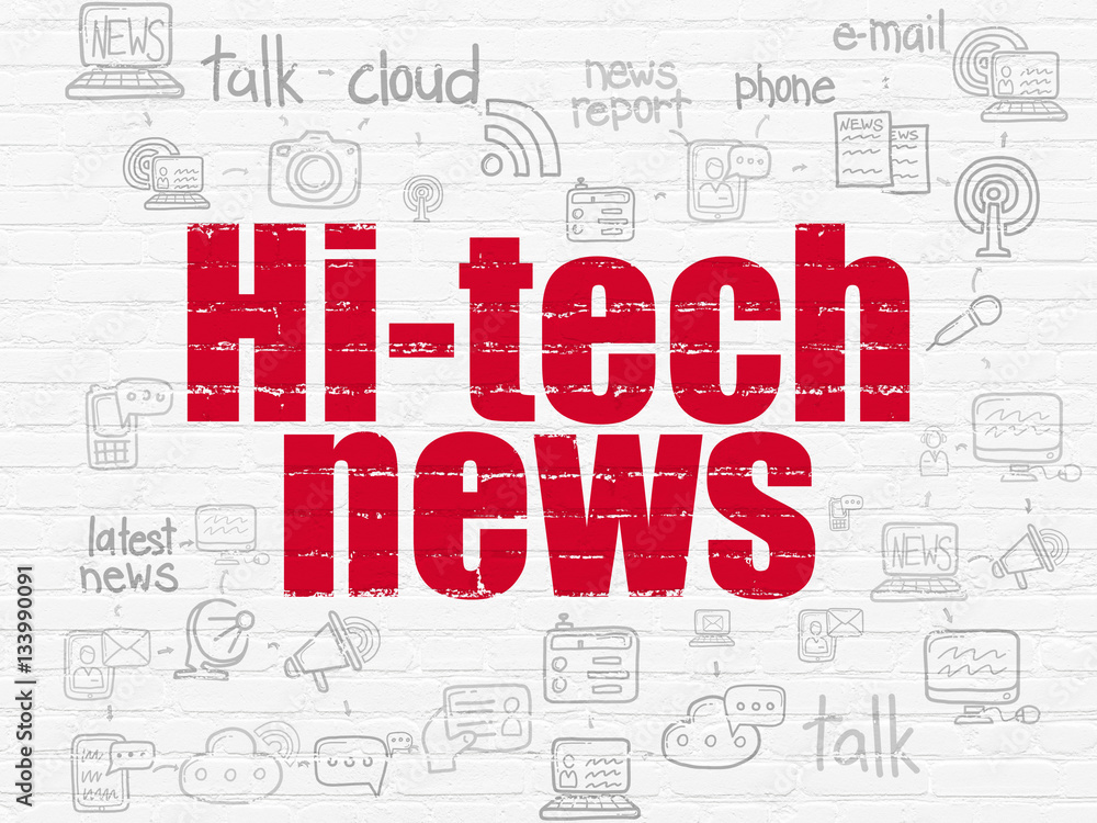 News concept: Hi-tech News on wall background