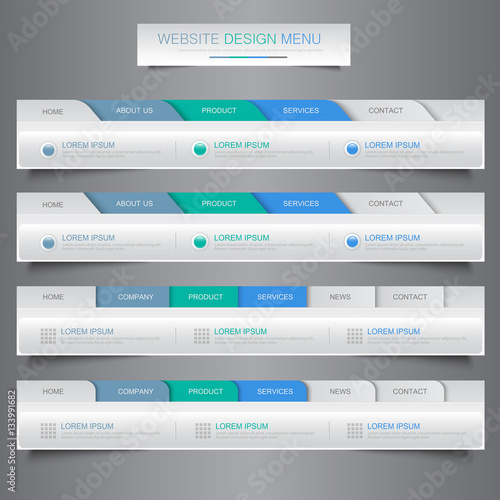 Web site design menu navigation elements with icons set: Navigat photo