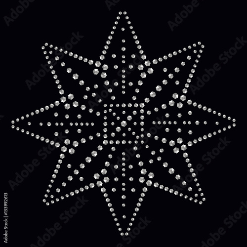 Rhinestone applique print for textile clothes in fashion luxury