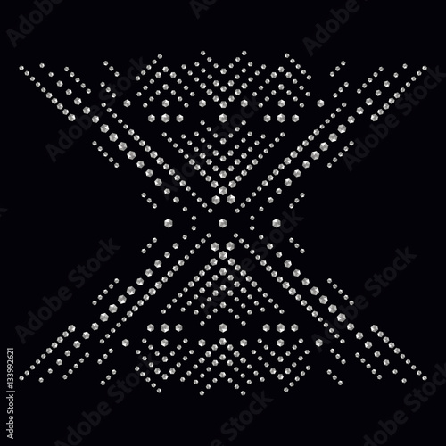 Rhinestone applique print for textile clothes in fashion luxury