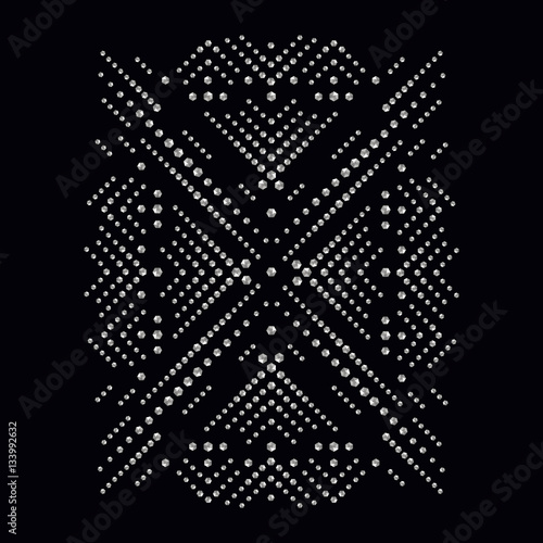 Rhinestone applique print for textile clothes in fashion luxury