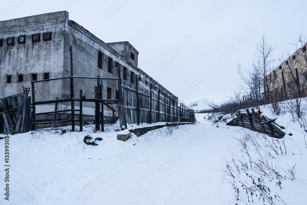 Exterior of  abandoned prison