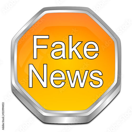 Fake News button - 3D illustration
