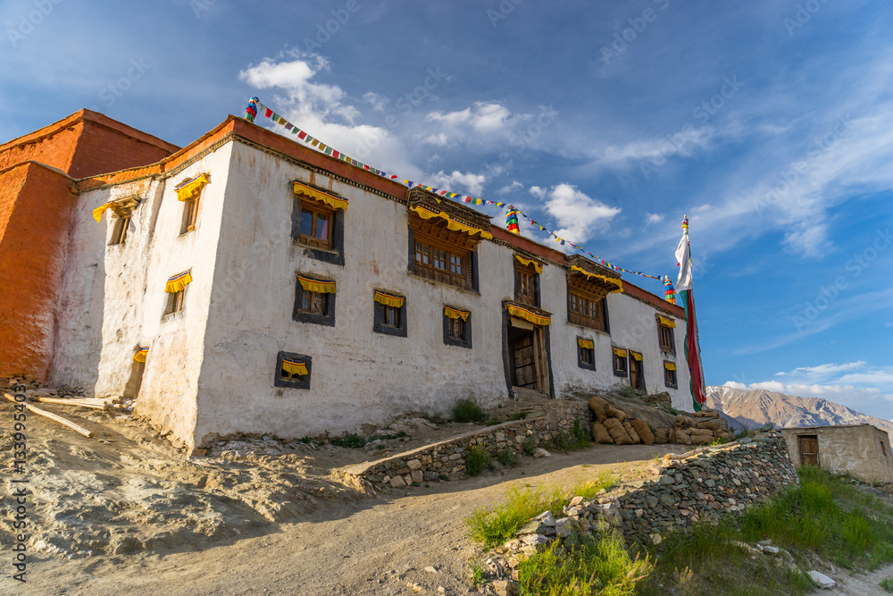 Tibetan style monastery in Rangdum village, Zanskar valley, Jamm