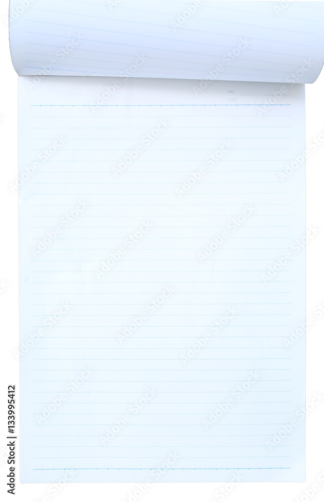 Blue Lined Paper tablet isolated on white background Blue Lined Paper tablet isolated on white background
