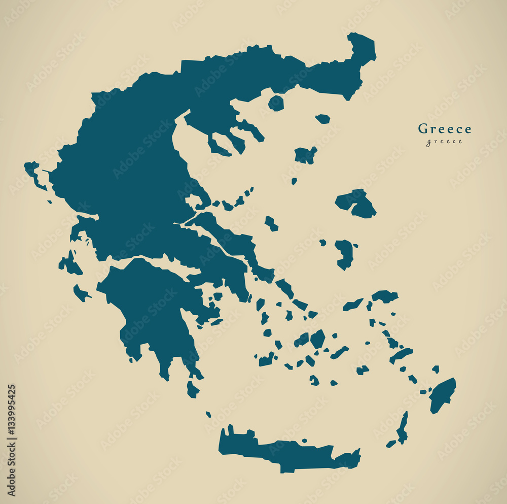 Modern Map - Greece country silhouette GR illustration