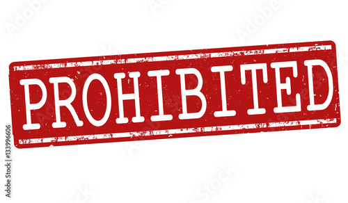 Prohibited sign or stamp