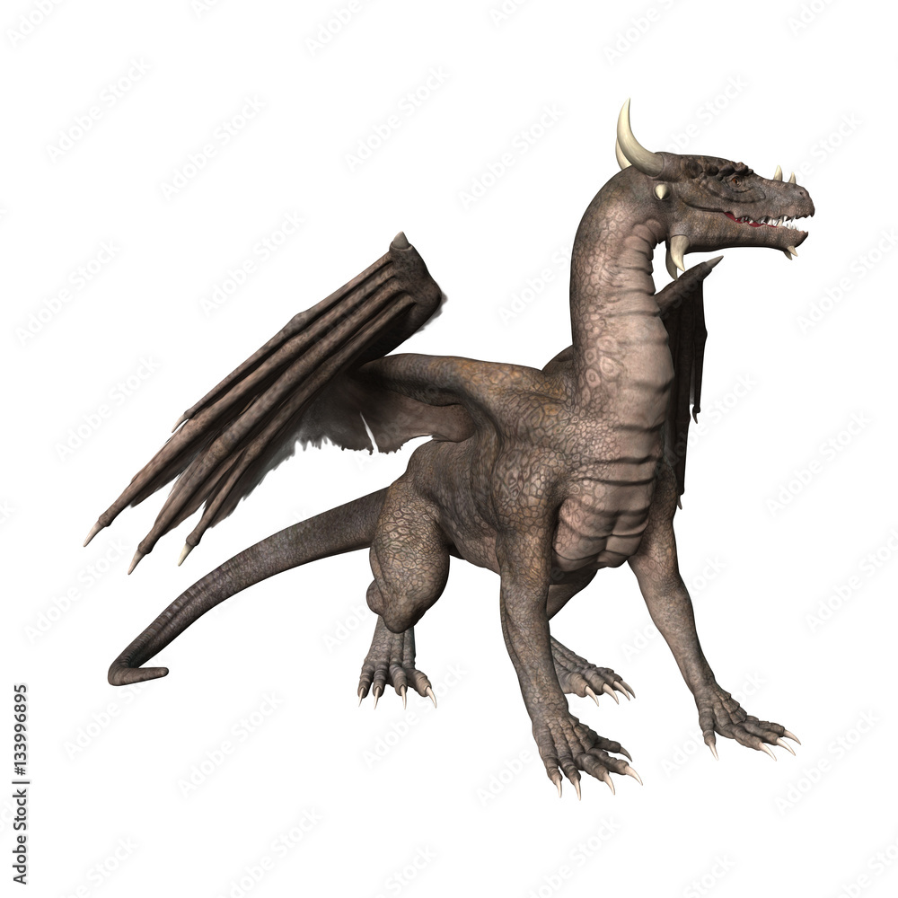 Fototapeta premium 3D renderowania Fantasy Dragon na białym tle