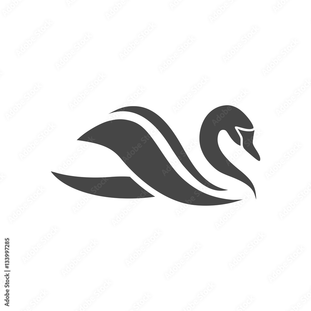Fototapeta premium Swan Icon - vector Illustration 