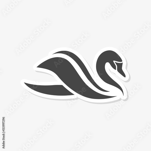 Swan sticker - vector Illustration 