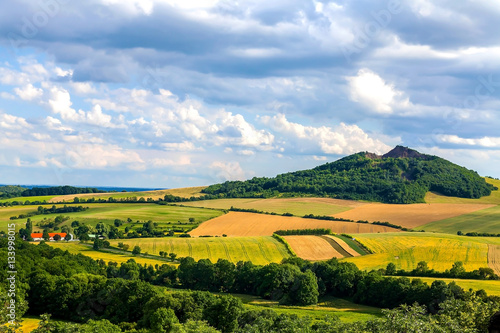 Fototapeta Naklejka Na Ścianę i Meble -  
View of the landscape of the Czech Central Mountains, Czech Republic