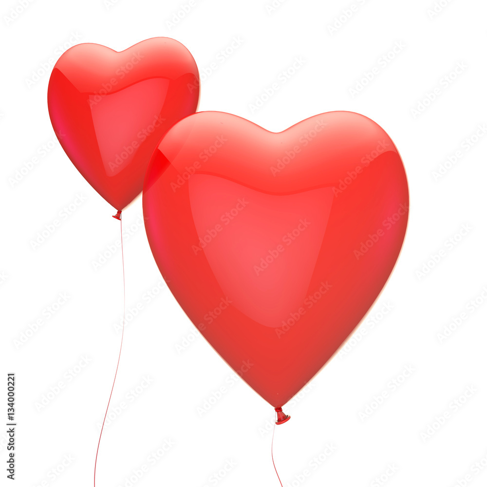 Red heart valentine's love balloon 