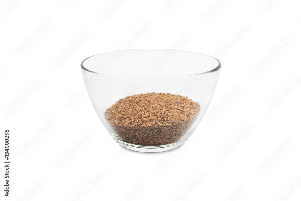 buckwheat in glass transparent bowl buckwheat in glass transparent bowl