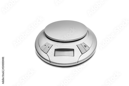 kitchen electronic scales isolated on white background