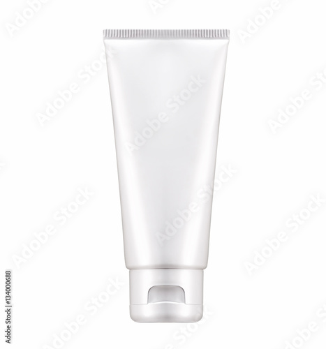 Canvas Print Blank White cosmetic tube pack Of Cream Or Gel with clip path