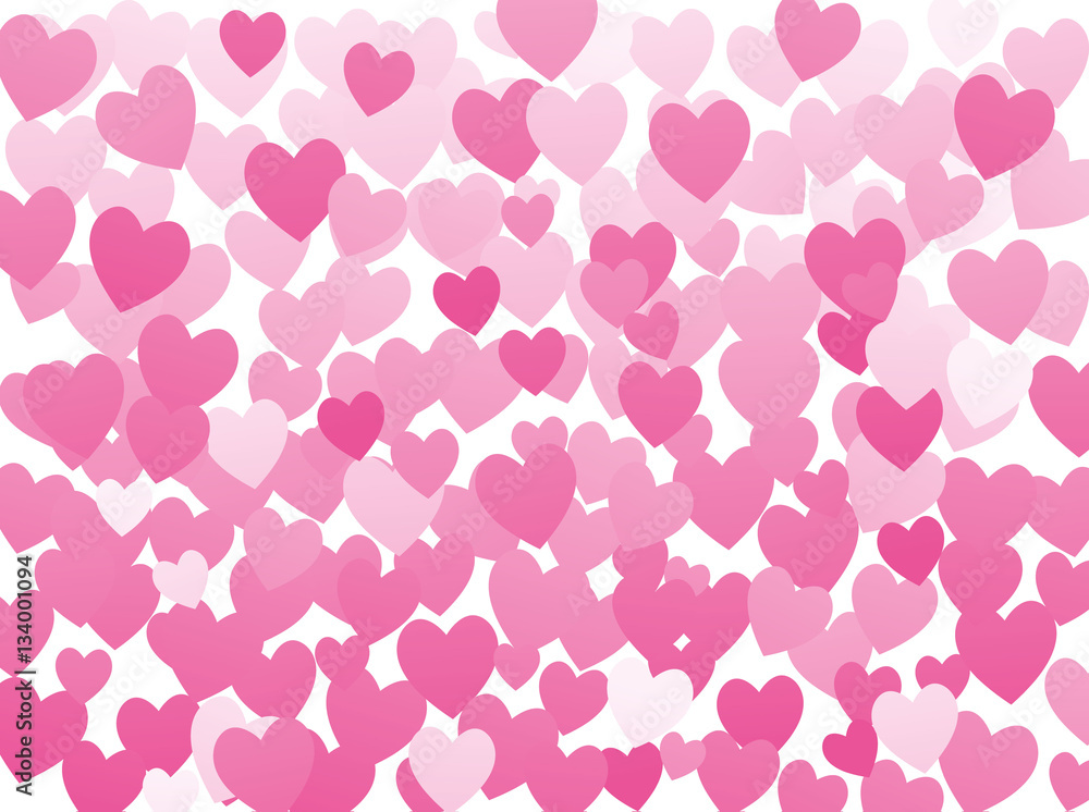 vector background with red hearts, valentines day