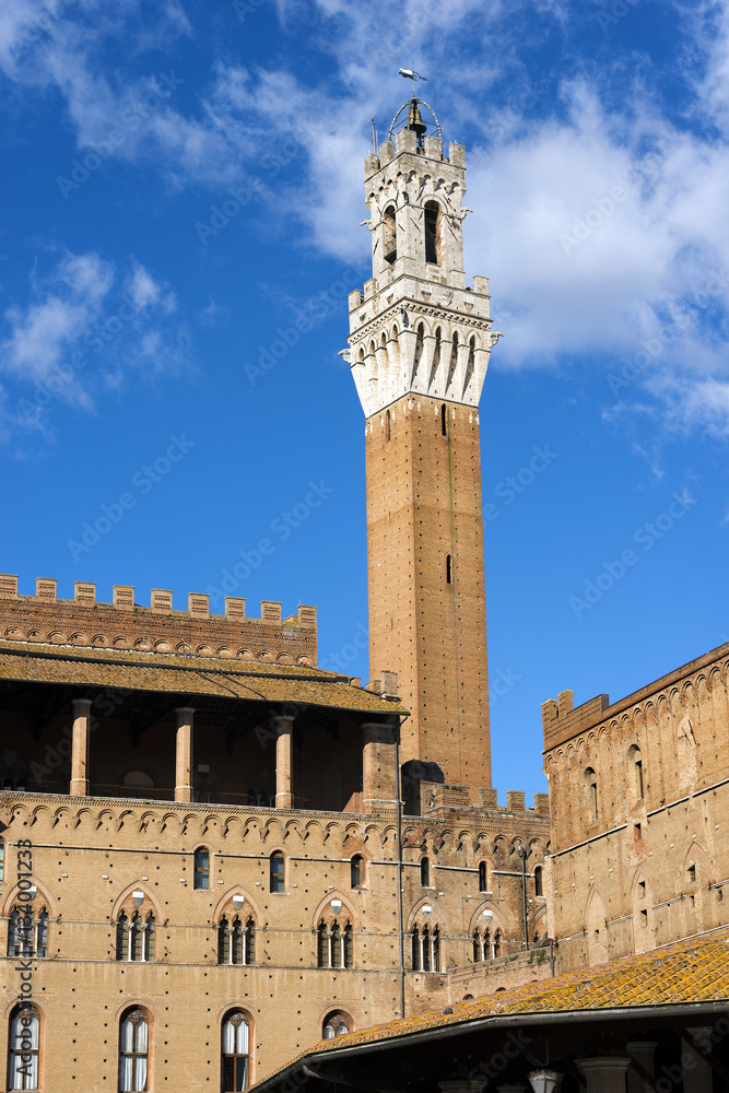Torre del Mangia (Tower of Mangia) 1348. City of Siena, Tuscany, Ita