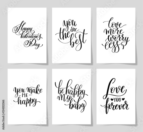 6 hand written lettering positive quote about love © Kara-Kotsya