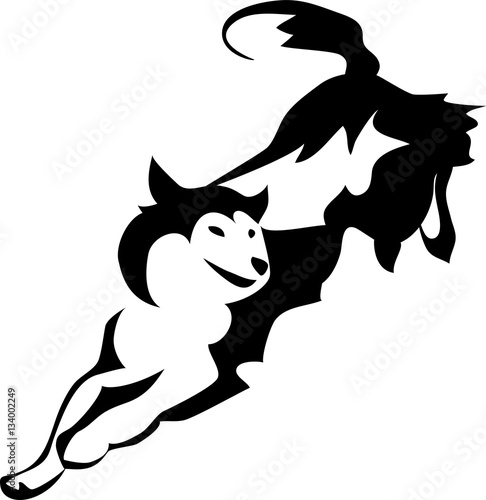 Border collie - stylized vector illustration