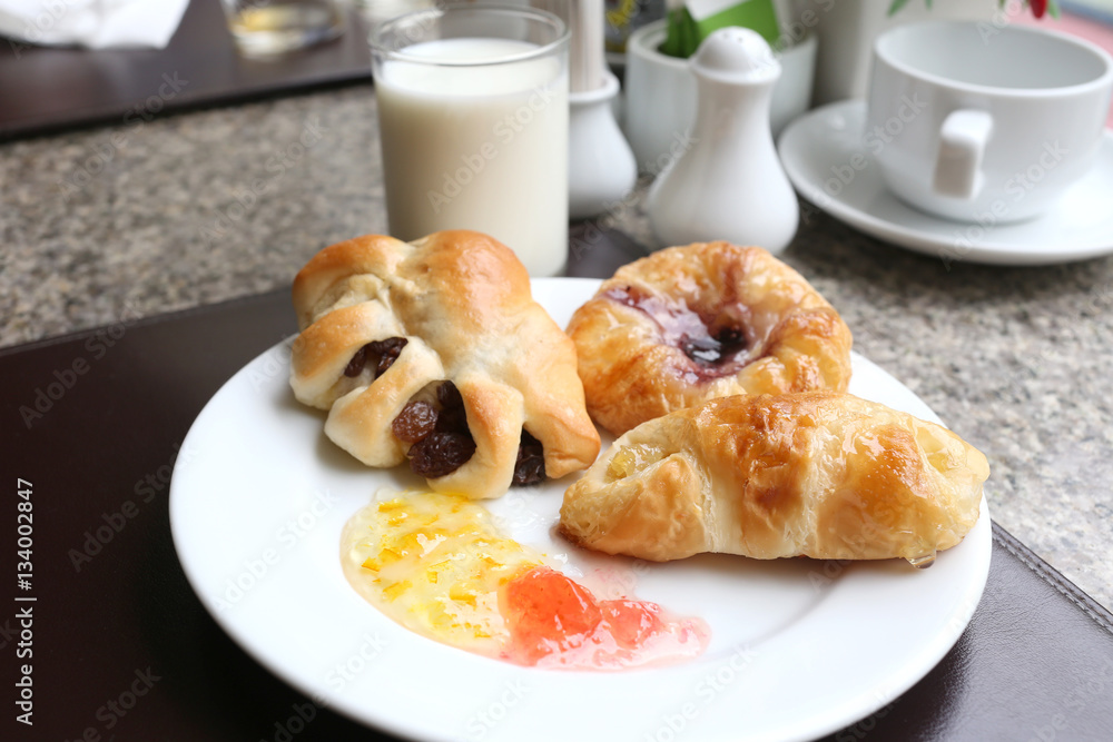 dessert baked or fruit bread on white dish. dessert baked or fruit bread on white dish.