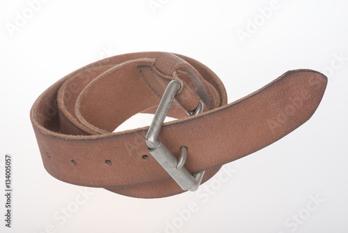 Leather men's light brown belt