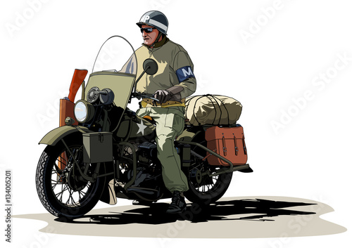 soldier on a motorcycle World War II