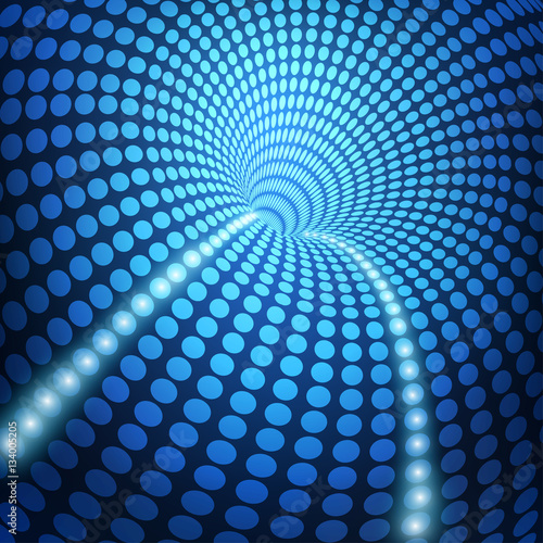 3D circle futuristic tunnel in technological theme, concept of digital gateway, abstract technology background
