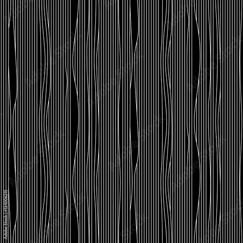 Abstract vector seamless moire pattern with waving curling lines