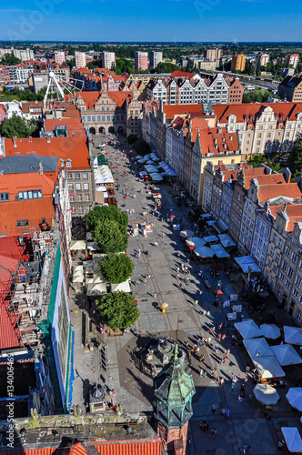 The long market and Green Gate in Gdansk (Gdańsk), Poland