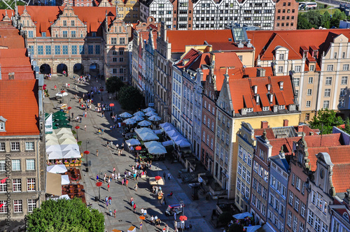 The long market and Green Gate in Gdansk (Gdańsk), Poland