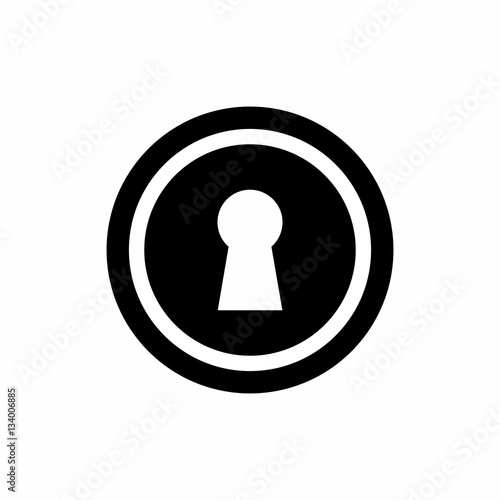 Vintage door keyhole vector design isolated on white background 