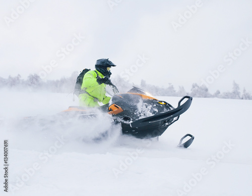 Winter fun girl up the hill