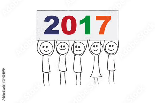 Personen halten Plakat - 2017