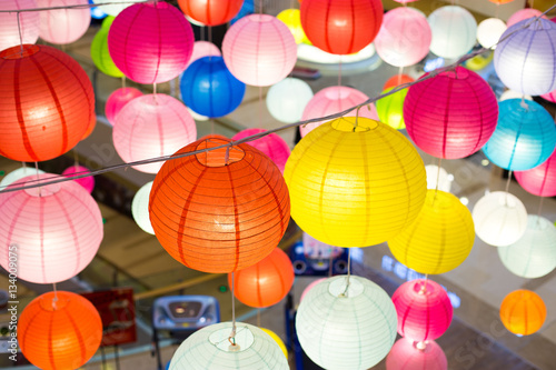 sea of colorful lanterns