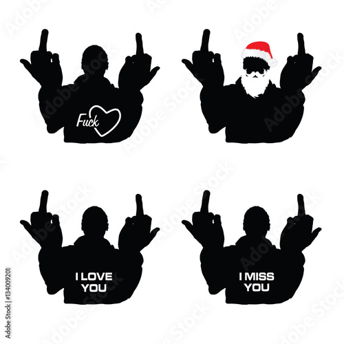 man silhouette in various poses set design illustration