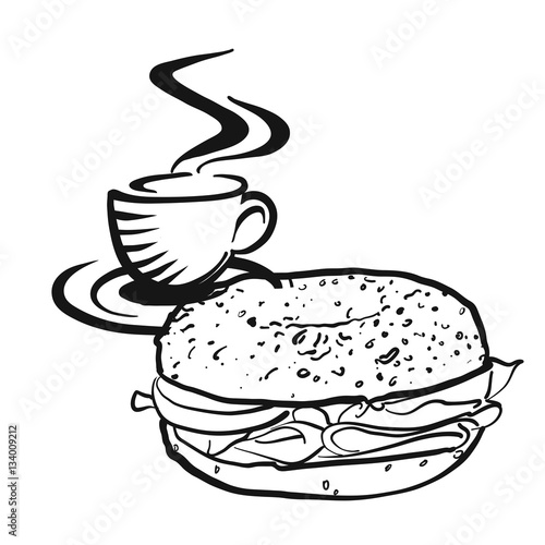Kaffee oder Tee mit Bagel Logo