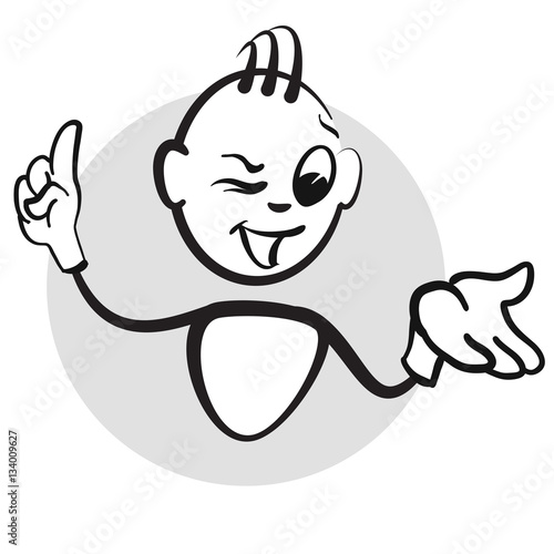 Strichmännchen Serie Emotionen - Offene Hand