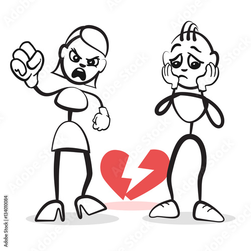 Strichmännchen Serie Emotionen - Vorwürfe