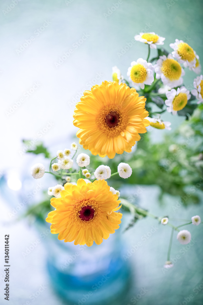 Naklejka premium Yellow Spring Flower, vertical image